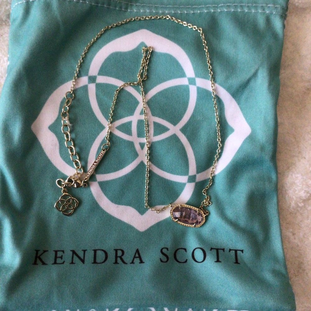 Kendra Scott Elisa Gold Short Necklace Amethyst